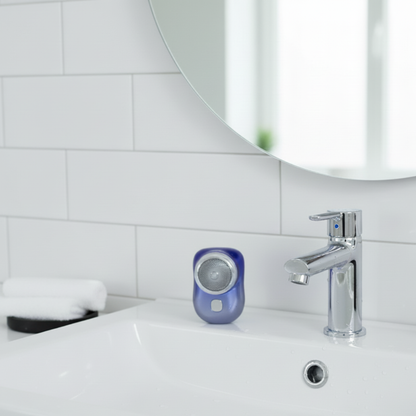 Mini afeitadora eléctrica portátil azul/plata