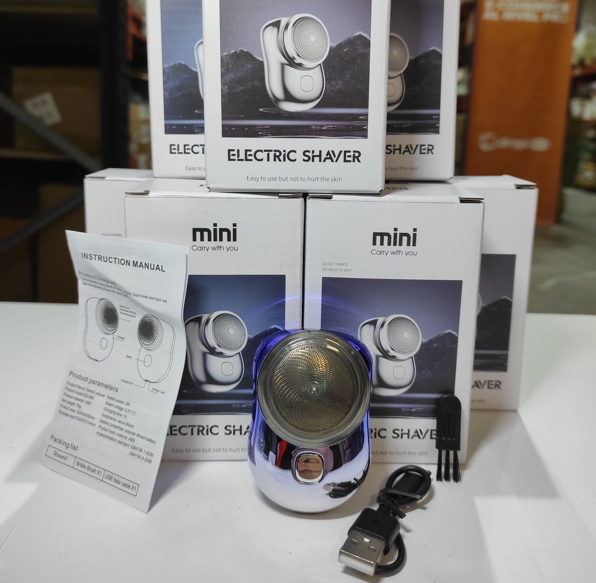 Mini afeitadora eléctrica portátil azul/plata - additional image 11