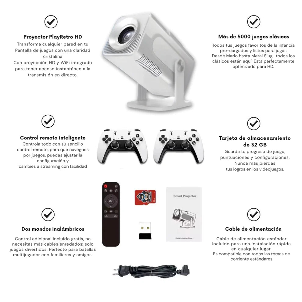 Proyector Retroplay™  Disfruta miles de clásicos en pantalla grande